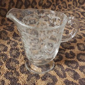 Etched glass creamer